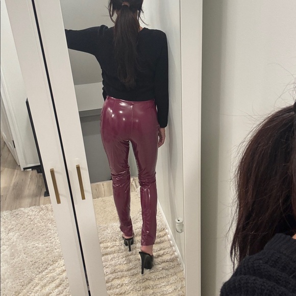 Fashionova Black AND Burgundy Vinyl Pants with soft interior (sweat proof) +more - Picture 3 of 16